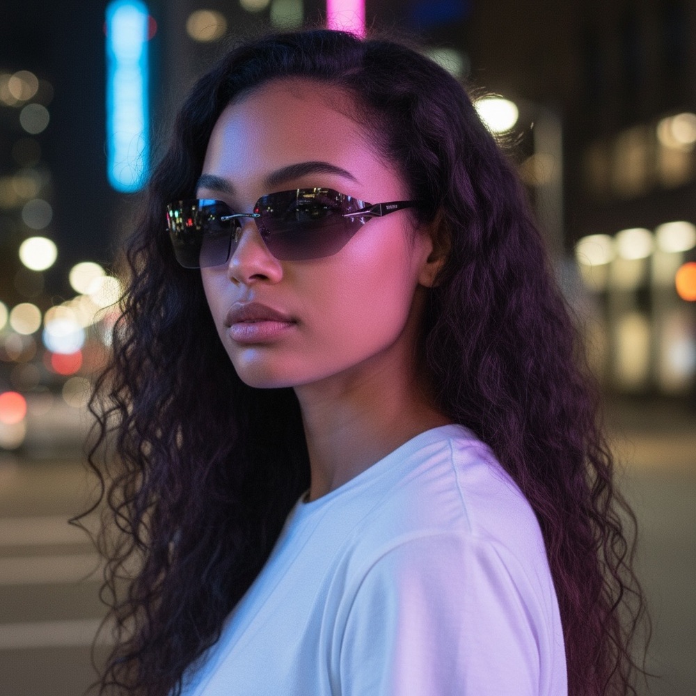 Prada Women’s Rimless Sunglasses | Silver | Minor Unnoticeable Scratch | New - Picture 10 of 14